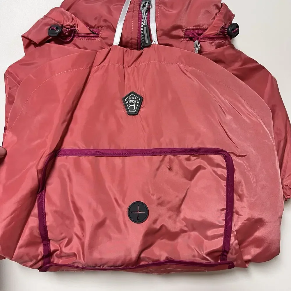 Arcadia Trail Small Hooded Windbreaker Jacket Dog Puppy Pink Packable